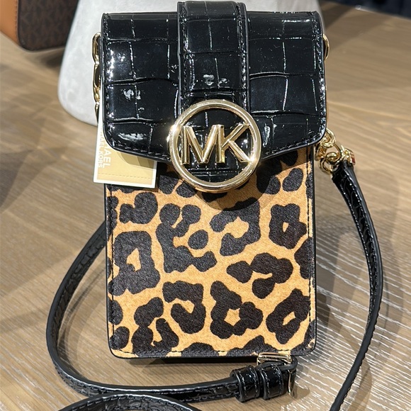 Michael Kors Carmen Small NS Phone XBODY HairCalf 
Black Multi - Picture 9 of 11